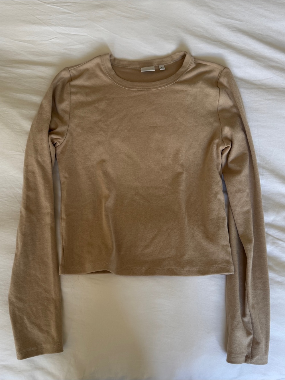 Sunday Best Long Sleeve Crewneck Top - Beige